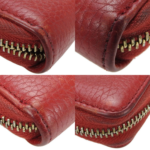 Gucci GUCCI Interlocking GG Red Zip Around Wallet Leather Long Wallet 308004 - Picture 5 of 10